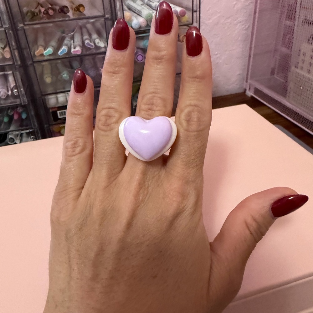 Heart-Shaped Lavender Ring - image 2